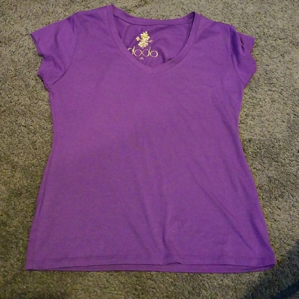 Purple V Neck Tshirt